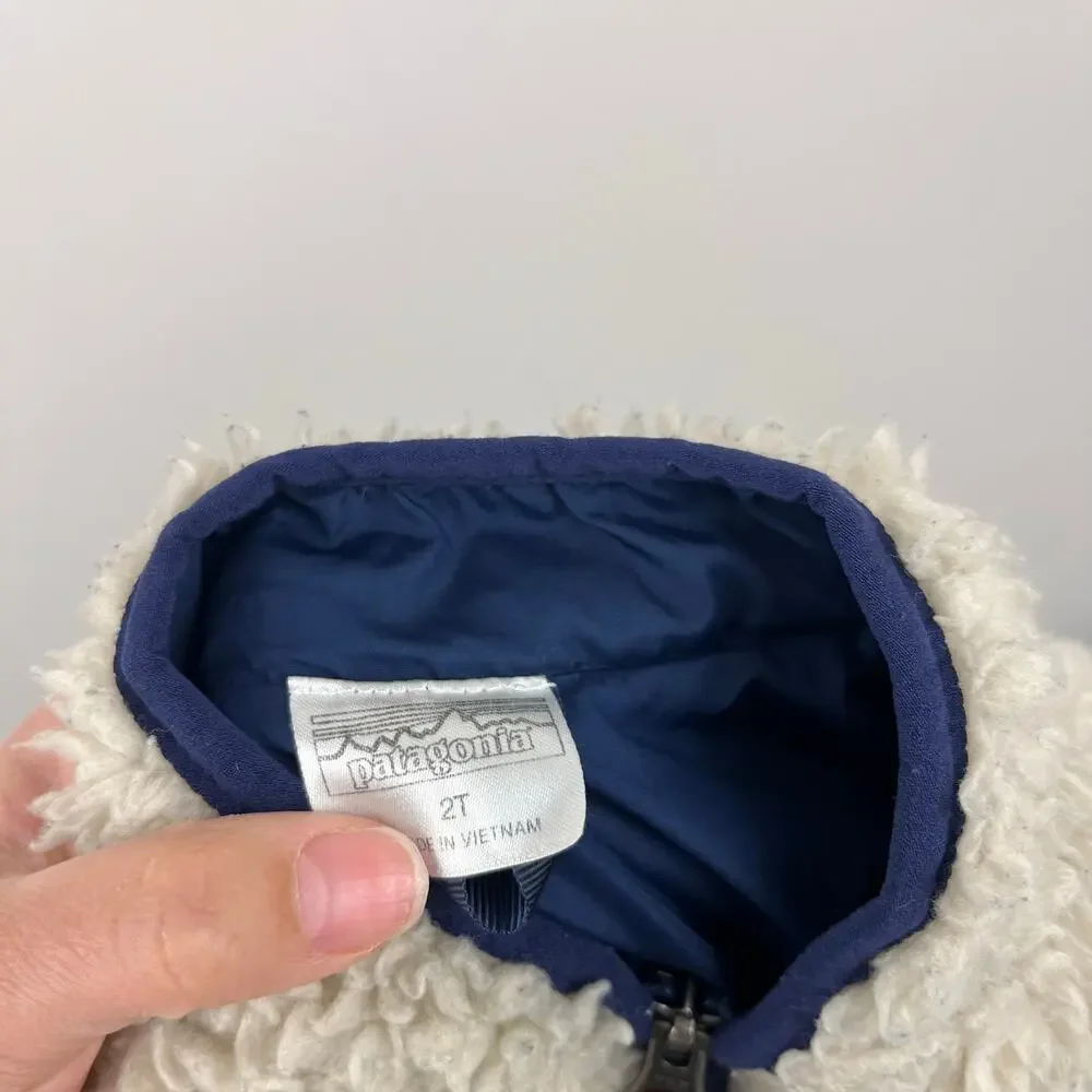 Patagonia Baby Retro-X Fleece Jacket Natural w/ Navy 2T